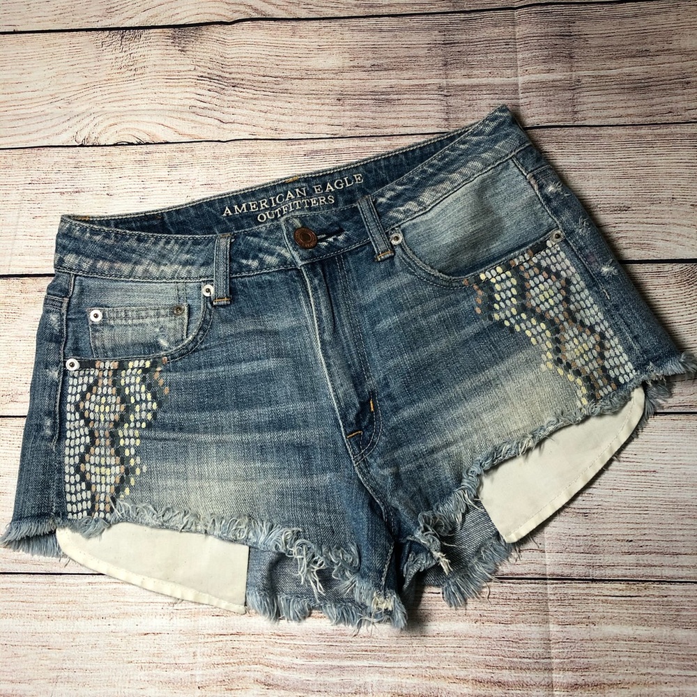 AEO Hi Rise Festival Waist Shorts